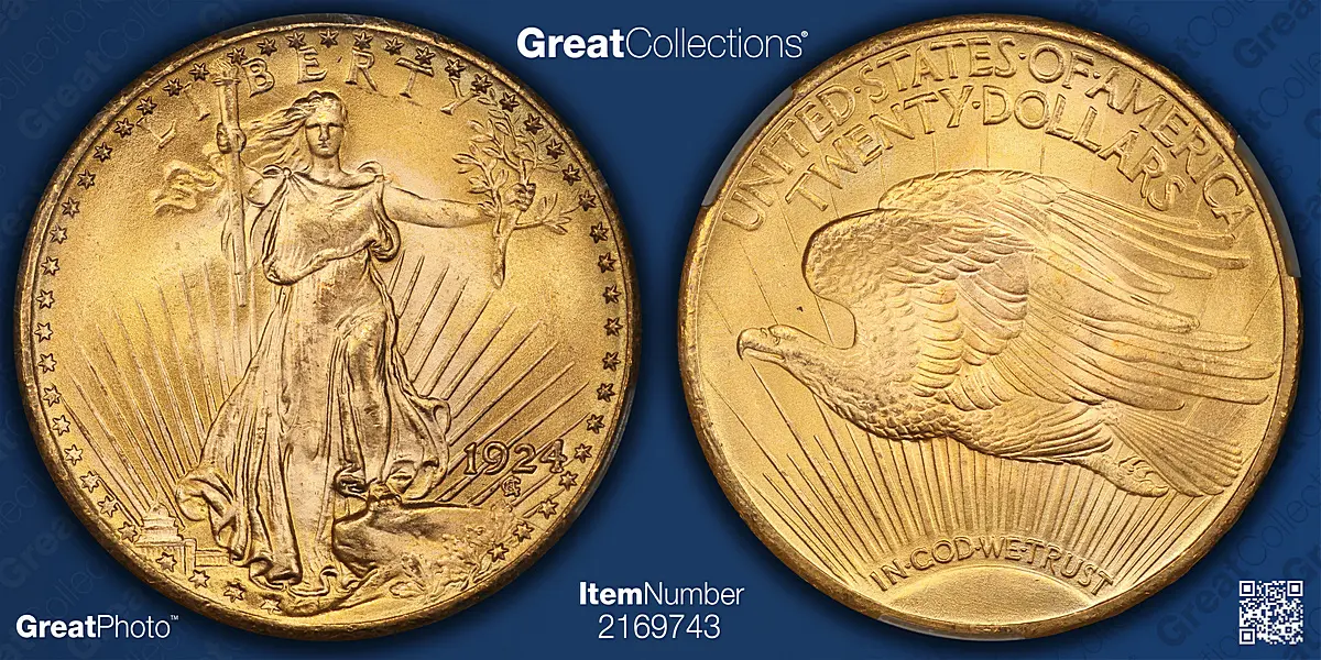1924 Saint-Gaudens Gold Double Eagle CACG MS-67