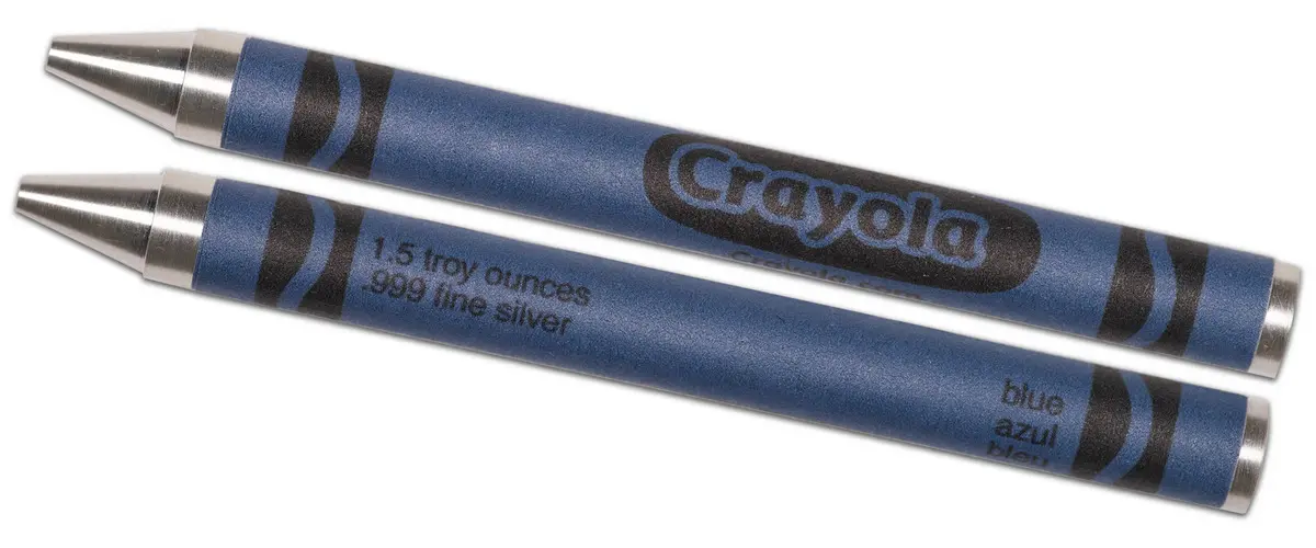 Debut of an innovative new series of premium precious metal collectibles: crayons made of .999 fine silver.