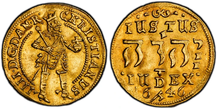 DENMARK. Christian IV. (King, 1588-1648). 1646 AV Ducat. PCGS MS61.