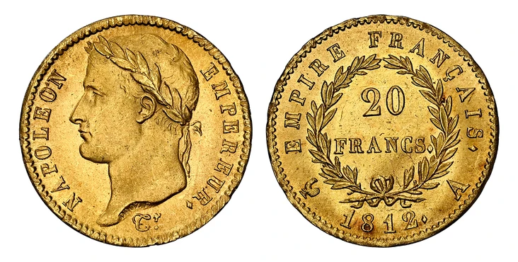 FRANCE. First Empire, Napoleon Bonaparte. (Emperor, 1804-1814, 1815). 1812-A AV 20 Francs. NGC MS66