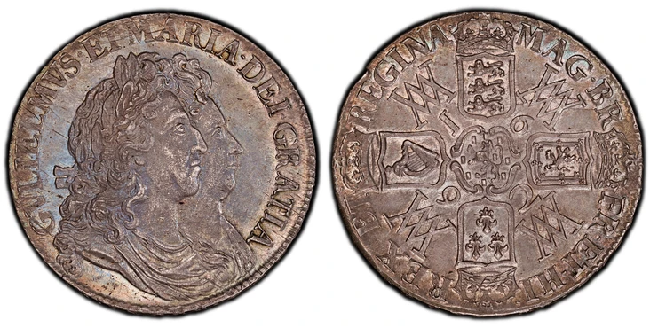 |GREAT BRITAIN. England. William and Mary. (Monarchs, 1689-1694). 1692 AR Crown. PCGS MS62.