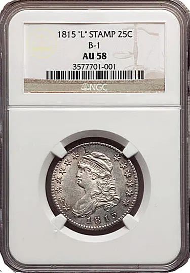 1815 "L" counterstamped Capped Bust Quarter - NGC