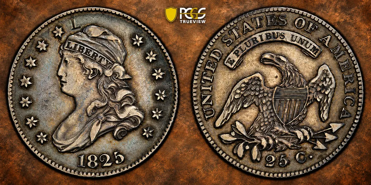 1825 Capped Bust Quarter with 'L' Counterstamp