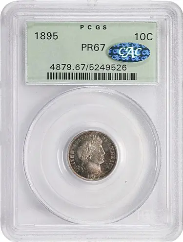 1895 Barber Dime. JD-1. Rarity-4. Proof-67 (PCGS). CAC. OGH.