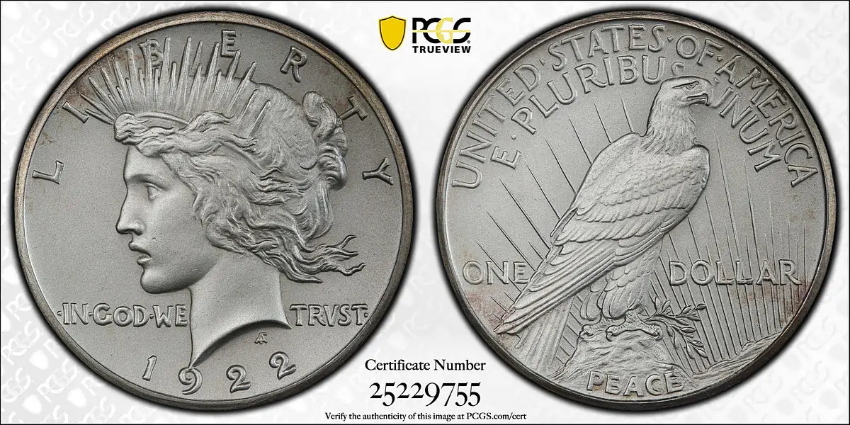 1922 Matte Proof PCGS-67 Peace Dollar