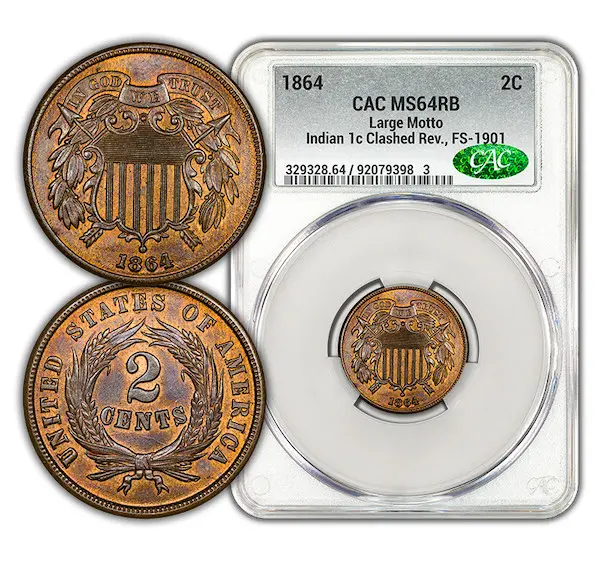 1864 Large Motto Two Cent FS-1901