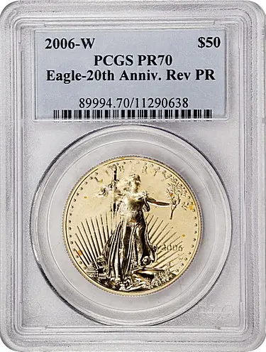2006-W Reverse Proof American Gold Eagle $50. Proof-70 (PCGS)