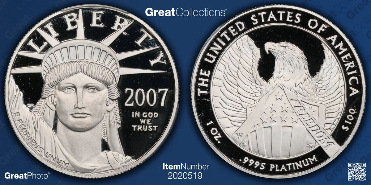 2007-W $100 One-Ounce Platinum American Eagle Statue of Liberty Frosted FREEDOM PCGS Proof-70 DCAM