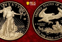 2020-W One-Ounce Gold Eagle. 75th Anniversary of the End of World War II V75 Privy Mark. 1 of 1945 Struck. Proof-70 Deep Cameo (PCGS).
