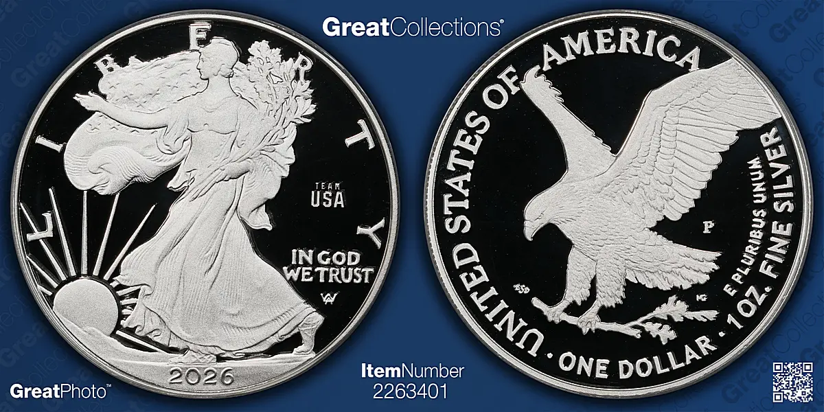2026-P $1 Silver Eagle Team USA Privy *First Example* PCGS Proof-70 DCAM (with Certificate of Authenticity & Original Government Packaging)