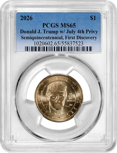 Trump Dollar PCGS First Discovery of July 4th Privy Mark