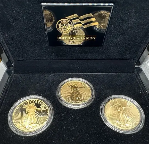 2006-W 20th Anniversary $50 Gold 3 Coin Eagle Set