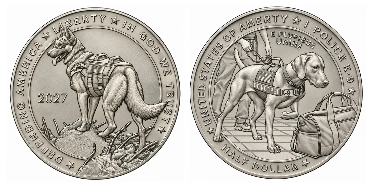 Coinweek conceptual Illustration based on US Mint Line Art for the Clad Commemorative