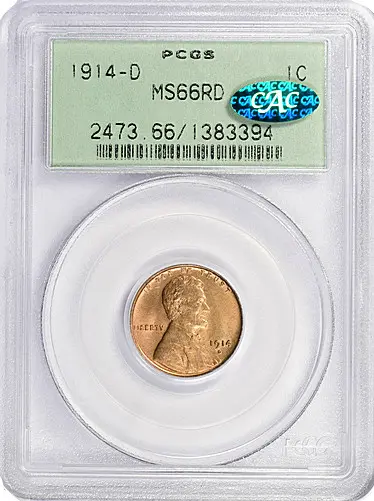 GreatCollections 1914-D PCGS 66 RD CAC
