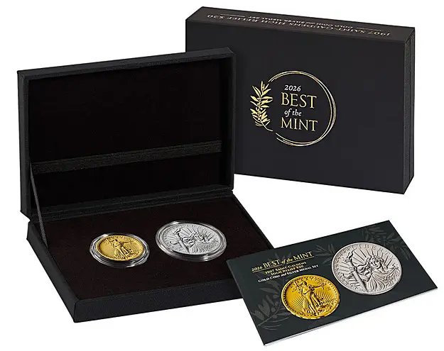 Best of the Mint 1907 Saint-Gaudens High Relief $20 Gold Coin and Silver Medal Set