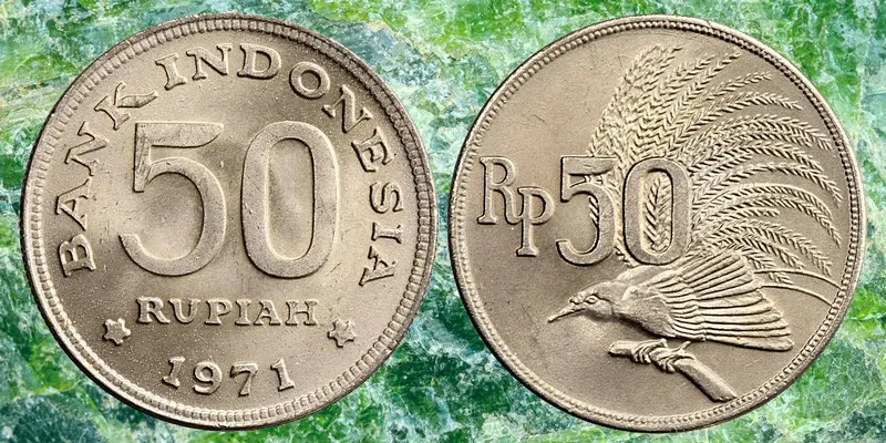 Regular issued Indonesia 1971 50 Rupiah