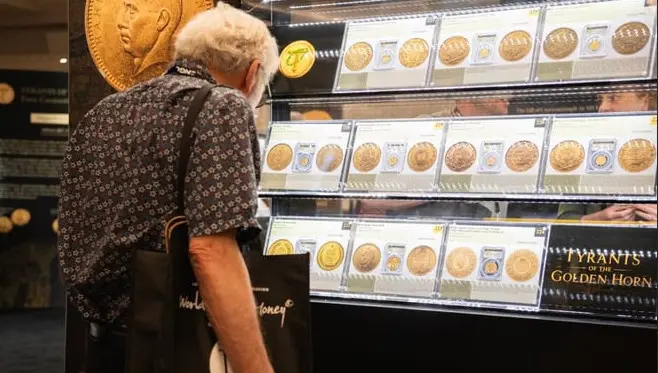 Visitors to the World's Fair of Money had the opportunity to view the Tyrants of the Golden Horn exhibit.