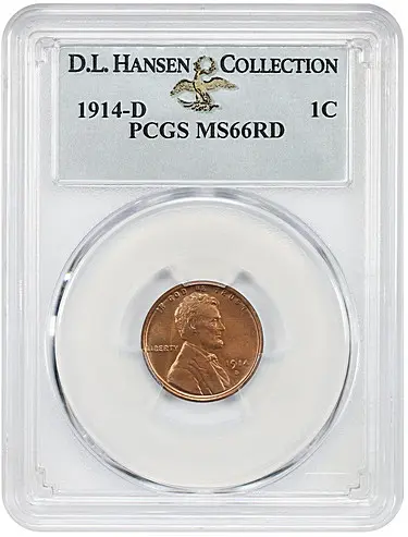 1914-D 1c PCGS MS66RD ex: D.L. Hansen - Lincoln Cent