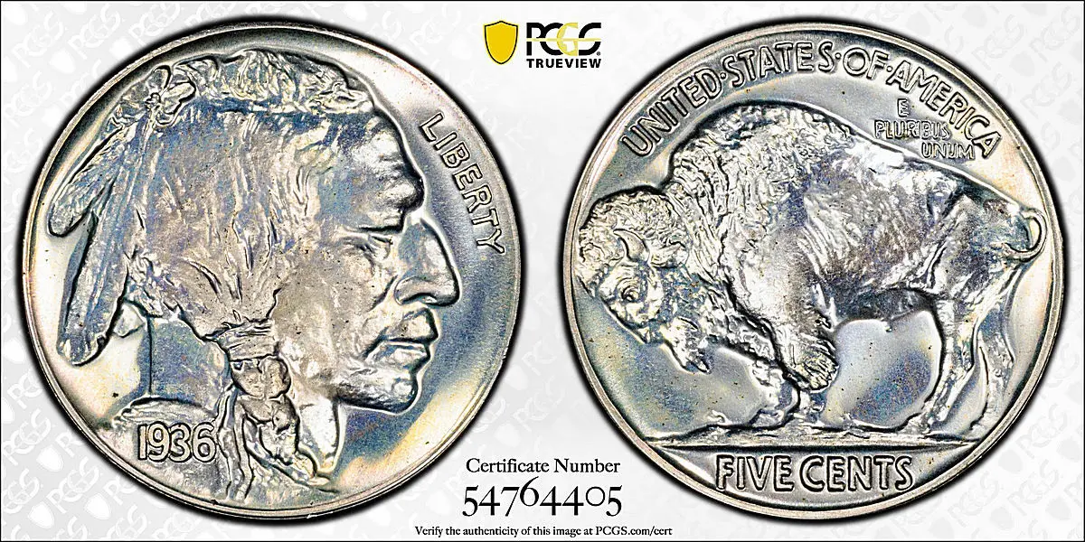 1936 Buffalo Nickel. Brilliant. Proof-67 (PCGS). CAC.