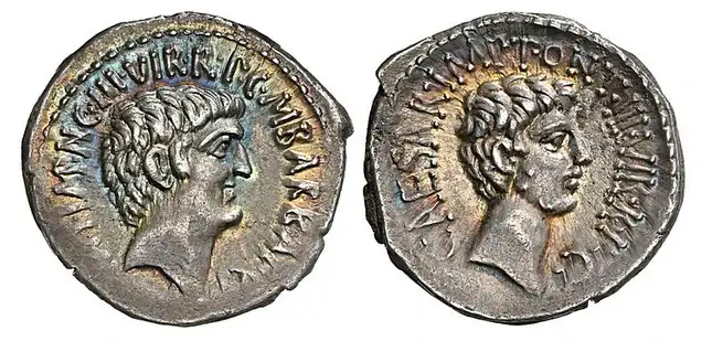 Marc Antony and Octavian Denarius