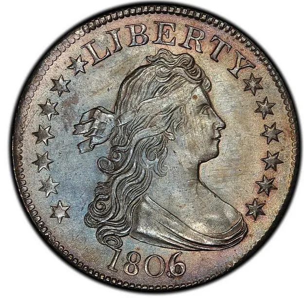1806/5 Draped Bust Quarter. Browning-1. Rarity-2. Mint State-66 (PCGS).