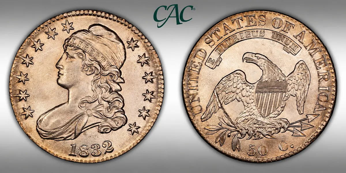 1832 Large Letters O-101a Capped Bust Half Dollar