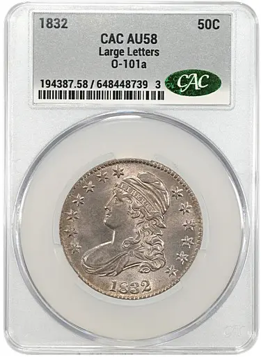 1832 50c Large Letters O-101a - CAC AU58