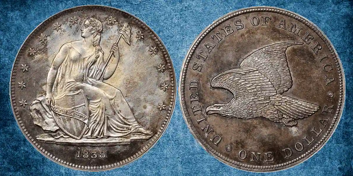 1838 Gobrecht Silver Dollar. Name Removed. Cabinet Coin Restrike. Judd-85, Pollock-94. Rarity-7+. Silver. Plain Edge. Die Alignment III. Proof-65 (PCGS). CAC.