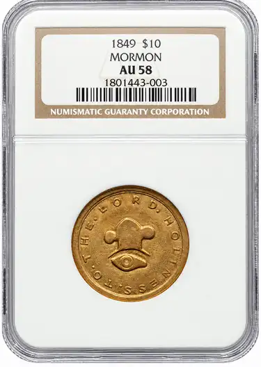 Heritage Auctions - 1849 $10 Mormon Ten Dollar AU58 NGC