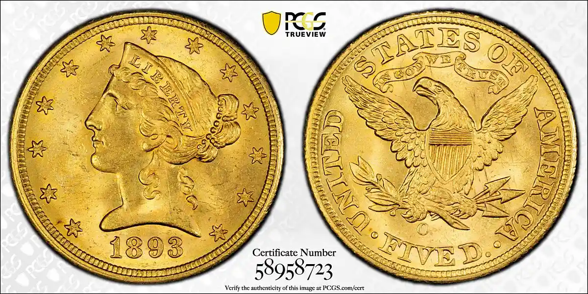 1893-O Liberty Head Half Eagle. Winter-1. MS-64 (PCGS). CAC.