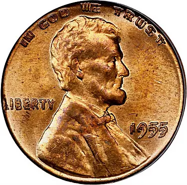 1955 Lincoln Cent. FS-101. Doubled Die Obverse. MS-64 RB (PCGS). CAC.