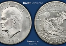 The $10 Eisenhower Dollar That Became a $264,000 Rarity Returns to Auction 1971-S Eisenhower Dollar Silver J-2147 Prototype/Discovery Coin PCGS SP-67 (CAC Green)