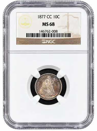 1877-CC 10C NGC MS68