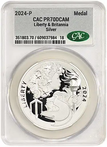 2024-P Liberty & Britannia Silver Medal CACG PR70DCAM