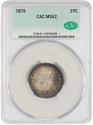1876 25C CACG MS62