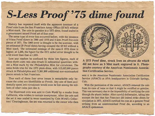 News Clipping from Coin World