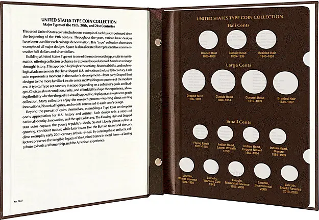  Whitman Prestige™ U.S. Type Coin Collection, featuring major U.S. coin types from the19th century through today. Courtesy Whitman Brands.