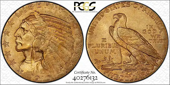 1910-S Indian Half Eagle. MS-64 (PCGS). CAC.