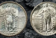 1917 Standing Liberty Quarter Type One and Type Two Designs - Photos by Heritage Auctions